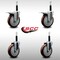 Service Caster 5'' SS Maroon Poly Swivel 3/4'' Expanding Stem Caster Set 2 Total Lock Brakes, 4PK SCC-SSEXTTL20S514-PPUB-MRN-2-S-2-34 - alternate 2